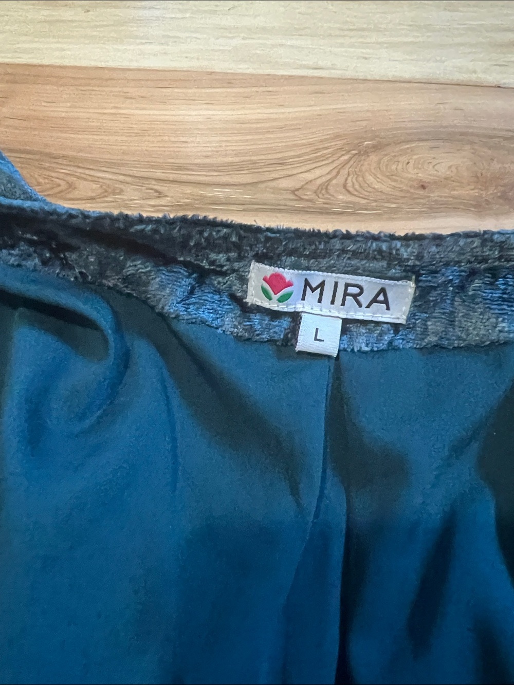 Embroidered Velvet Jacket - Deep Teal with Gold Trim - Picture 12 of 14